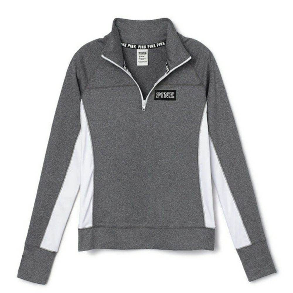 VS PINK Grey Gray Half Zip